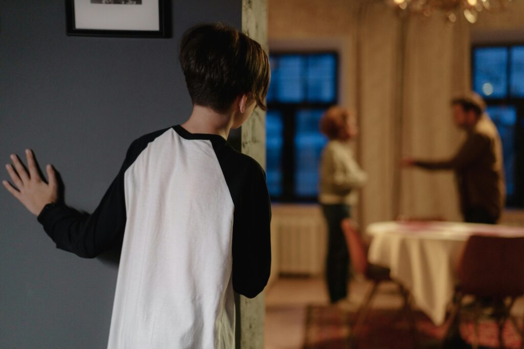 “Child watching parents fight, learning silent lessons from adults’ behavior”
